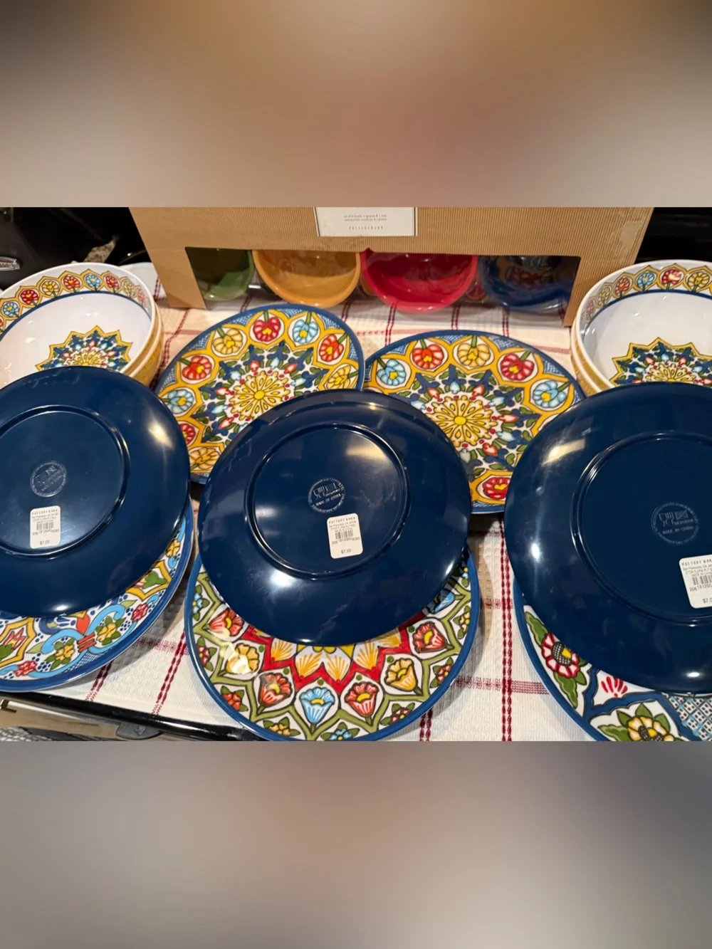 New Rare Pottery Barn Talavera Melamine Dining/Serving Set
